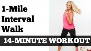 '1 Mile Fast Interval Walk | Low Impact Indoor Power Walking Jogging Workout'