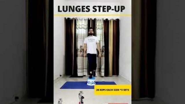 'Lunges step up exercise for strong Leg #fitness #motivation #foodypack #challenge #dailyworkout'