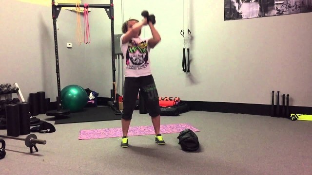 'Dumbbell Shouldering Squat | Rippel Effect Fitness'