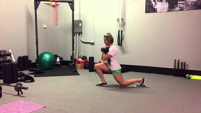 'Kettlebell Slider Split Squat 2-Arm Racked | Rippel Effect Fitness'