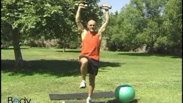 'Step Up Curl to Overhead Press, full body exercise: BodySpex'
