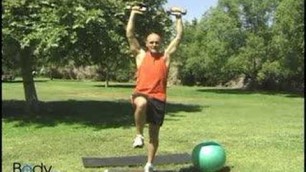 'Step Up Curl to Overhead Press, full body exercise: BodySpex'