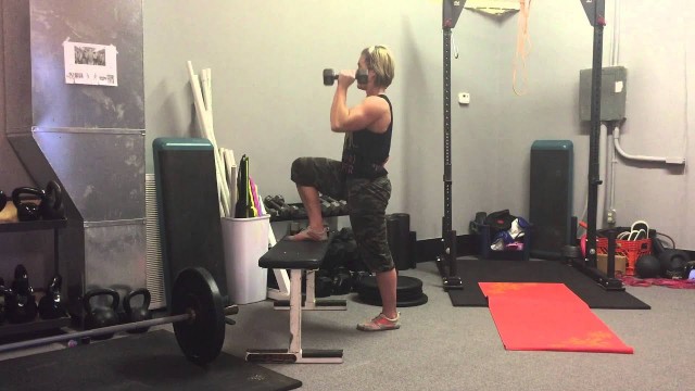 'DB Overhead Press - 1-Leg Supported 1-Arm | Rippel Effect Fitness'