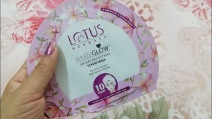 'LOTUS HERBALS WHITEGLOW BRIGHTENING SERUM MASK REVIEW II'