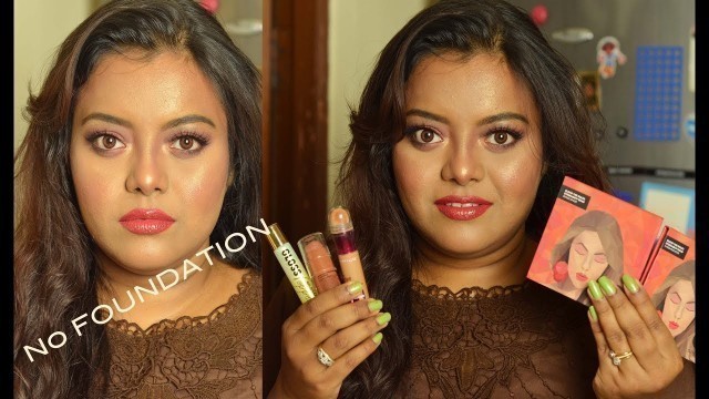 'First Impression of Sugar Cosmetics, Maybellline Instant Age Caramel, L.A Girl GLoss Topper'