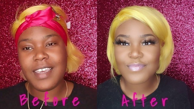 'GRWM FT IL MAKIAGE COSMETICS & GUANYU WIGS YELLOW 8IN BOB WIG UPDATE'