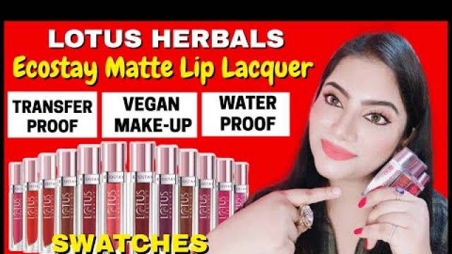 'Lotus Make-up - Lotus herbals ecostay lipstick swatches- How to apply lipstick- Vegan Makeup'