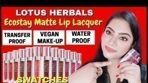 'Lotus Make-up - Lotus herbals ecostay lipstick swatches- How to apply lipstick- Vegan Makeup'