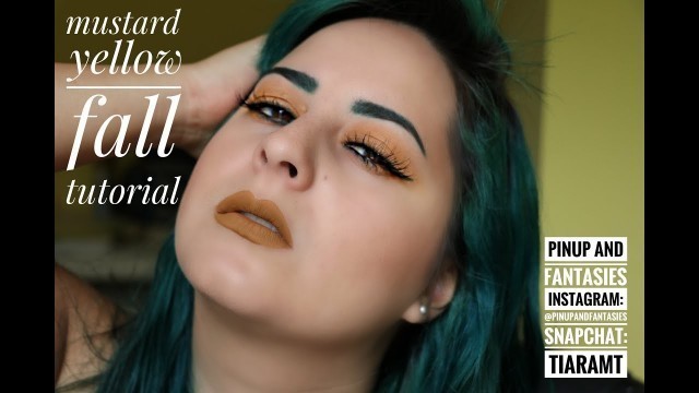 'Mustard Yellow Fall makeup Tutorial featuring Black moon Cosmetics Cider Lipstick'