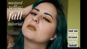 'Mustard Yellow Fall makeup Tutorial featuring Black moon Cosmetics Cider Lipstick'