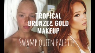 'Golden bronze soft cut crease using tarte \"swamp queen\" palette'