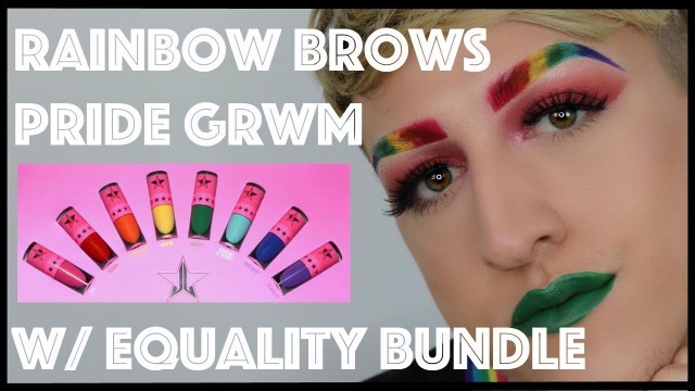 'RAINBOW BROWS PRIDE GRWM W/ JEFFREE STAR COSMETICS EQUALITY BUNDLE || MAX\'S LOOK'