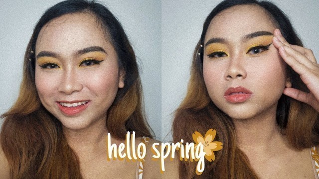 'YELLOW SPRING MAKE UP LOOK + FULL FACE USING DRUGSTORE MAKEUPS | Kristen Leigh'