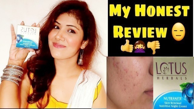 'Lotus Herbal Night Cream Review /Lotus Nutranite Skin Renewal Night cream Review|simple beauty style'