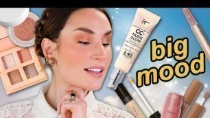 'TRYING NEW MAKEUP & IT\'S A WHOLE MOOD | IT Cosmetics CC+ Nude Glow, New ĀTHR Citrine Quad & MORE!'