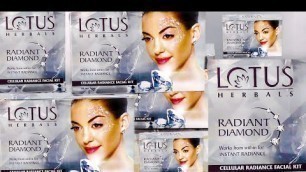 'Review of Lotus Herbals RADIANT DIAMOND Cellular Radiance Facial Kit'
