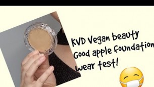 'All day wear test: KVD vegan beauty good apple foundation balm on oily skin'