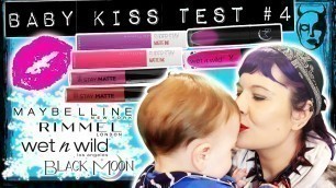 'Pink Lipstick Kiss Test, Rimmel London, Black Moon Cosmetics, Maybelline Super Stay, Wet N Wild'