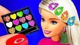 '21 DIY Miniature Doll Cosmetics: lip gloss, eye shadow, barbie hair clips and more'