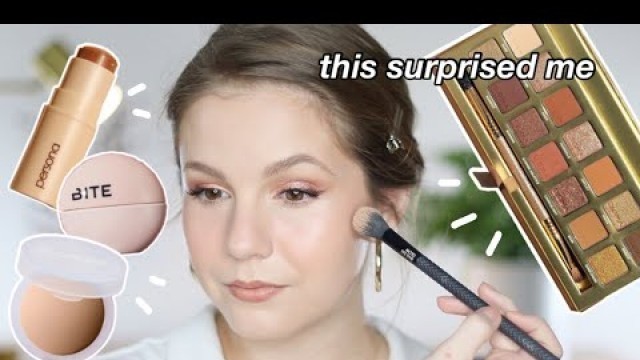 'Testing NEW Makeup: Bite Daycation Blush, Persona Dream Stick, Sigma Ambiance Palette & More!'