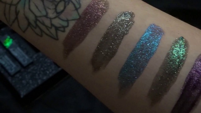 'Black Moon Cosmetics Cosmic Eye dust swatches'