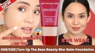'NEW! ONE SIZE Beauty Blur Balm Foundation Review| WORTH THE BUY? 8 HR WEAR TEST ON OILY SKIN'
