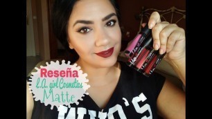 'REVIEW Labiales Matte L.A. girl Cosmetics / Vanessa Ricalde C.'