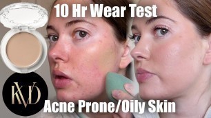 'KVD BEAUTY Good Apple Foundation Balm WEAR TEST on acne prone & oily skin (light 018)'