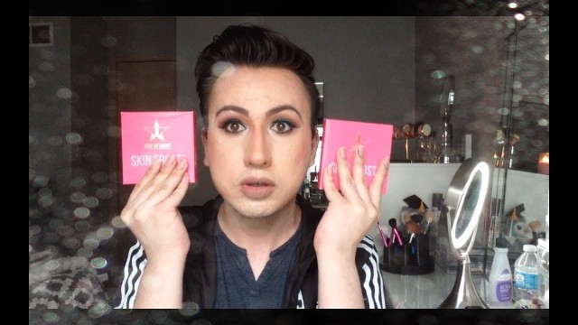 'JEFFREE STAR COSMETICS SKIN FROST REVIEW + SWATCHES (SIBERIAN GOLD AND  PEACH GODDESS)'