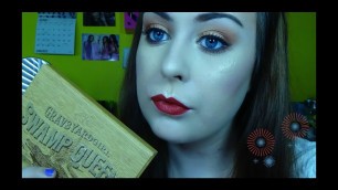 '4th of July Golden Eyes and Red Lips Makeup Tutorial ft Tarte X Grav3yardgirl Swamp Queen Palette'