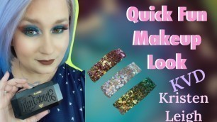 'KatVonD: Shade and Light Palette Meets Kristen Leigh Multi Chrome Glitter/ Fun Bold Look'