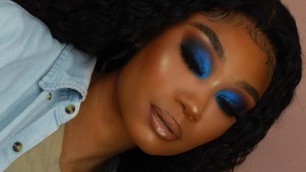 'Metallic Blue Smokey Makeup Look | NEW LA Girl Artistry Pro Palette Review | MakeupTiffanyJ'