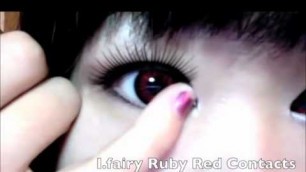 'Beautiful Red Contact Lenses Review Michelle Phan Black Swan Makeup Michelle Phan 2011'