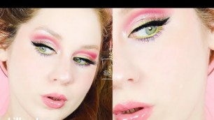 'Lillee Jean L.A. Girl Desert Dream Spring Pink and Green Eyeliner Makeup Tutorial 2021'