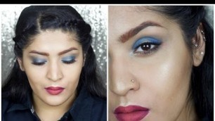 'One Brand Tutorial | PAC Cosmetics | Blue and Golden Halo Eye | Ombre Lips'