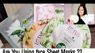 'Garnier Skin Natural Sheet Masks/Lotus Herbals Serum Mask Review || Most Amazing Sheet Masks !!!'