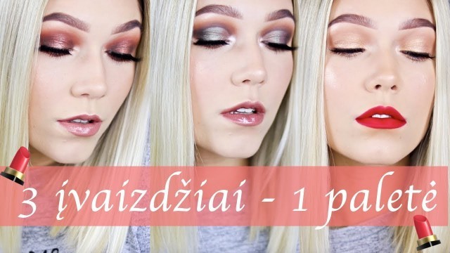 '3 Skirtingi Akių Įvaizdžiai Naudojant Vieną Paletę - BH Cosmetics Desert Oasis!!'