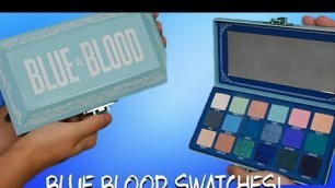 'Jeffree Star Cosmetics Blue Blood Palette Swatches'