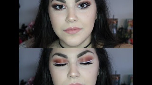 'GRWM:Wearable white eyeliner using LA Girl Line Art , makeup geek and kiko eyeshadows'