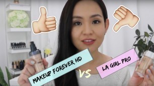 'Dupe or Dud??? LA Girl Pro Coverage Illuminating Foundation vs Makeup Forever HD Foundation'