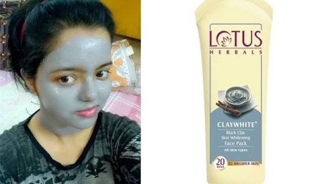 'Lotus Herbals Claywhite Black Clay Skin Whitening Face Pack review and demo'