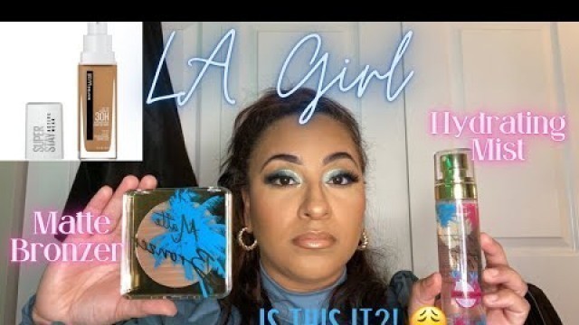 'Drugstore Makeup!Testing NEW LA Girl Matte Bronzer + Hydrating Mist'