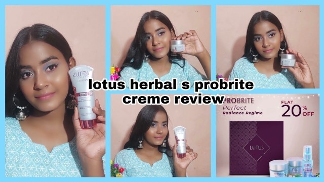 'Lotus Herbals probrite probiotic active  cleanser cream night cream review'