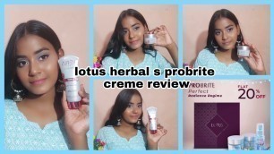 'Lotus Herbals probrite probiotic active  cleanser cream night cream review'