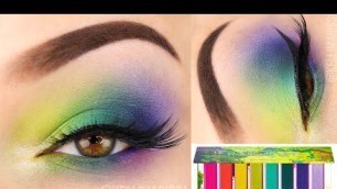 'Neon Cool Toned Rainbow Eye Makeup Tutorial - Melt Cosmetics Radioactive Palette || KELLI MARISSA'