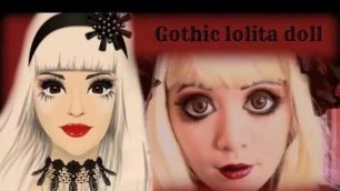 'Stardoll halloween makeup tutorial - Gothic Lolita Doll inspired by Michelle Phan'