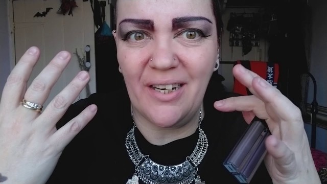 'Older goth liquid lipstick review. alternative independent brands. vegan cruelty free.'