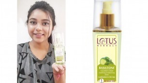 'Lotus herbals Basil toner review.  Toner for oily to combination skin'