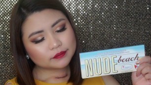 'NEUTRAL CUT CREASE MAKEUP | THE BALM NUDE BEACH EYESHADOW PALETTE | LUXIE BEAUTY BRUSHES'