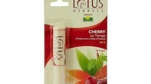 'Lotus Herbals Cherry Lip Therapy Review|Tinted Lip Balm|Lotus Lip Balm Review|Lip Balm Review'